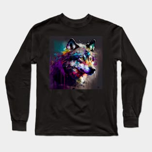 Glitched Wolf Long Sleeve T-Shirt